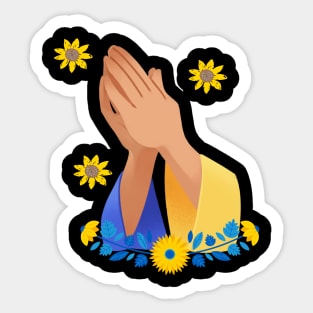 Pray For Ukraine Floral Look Sticker